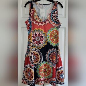 NWOT Suvimuga Casual Geometric Women's Dress, Sz. L.